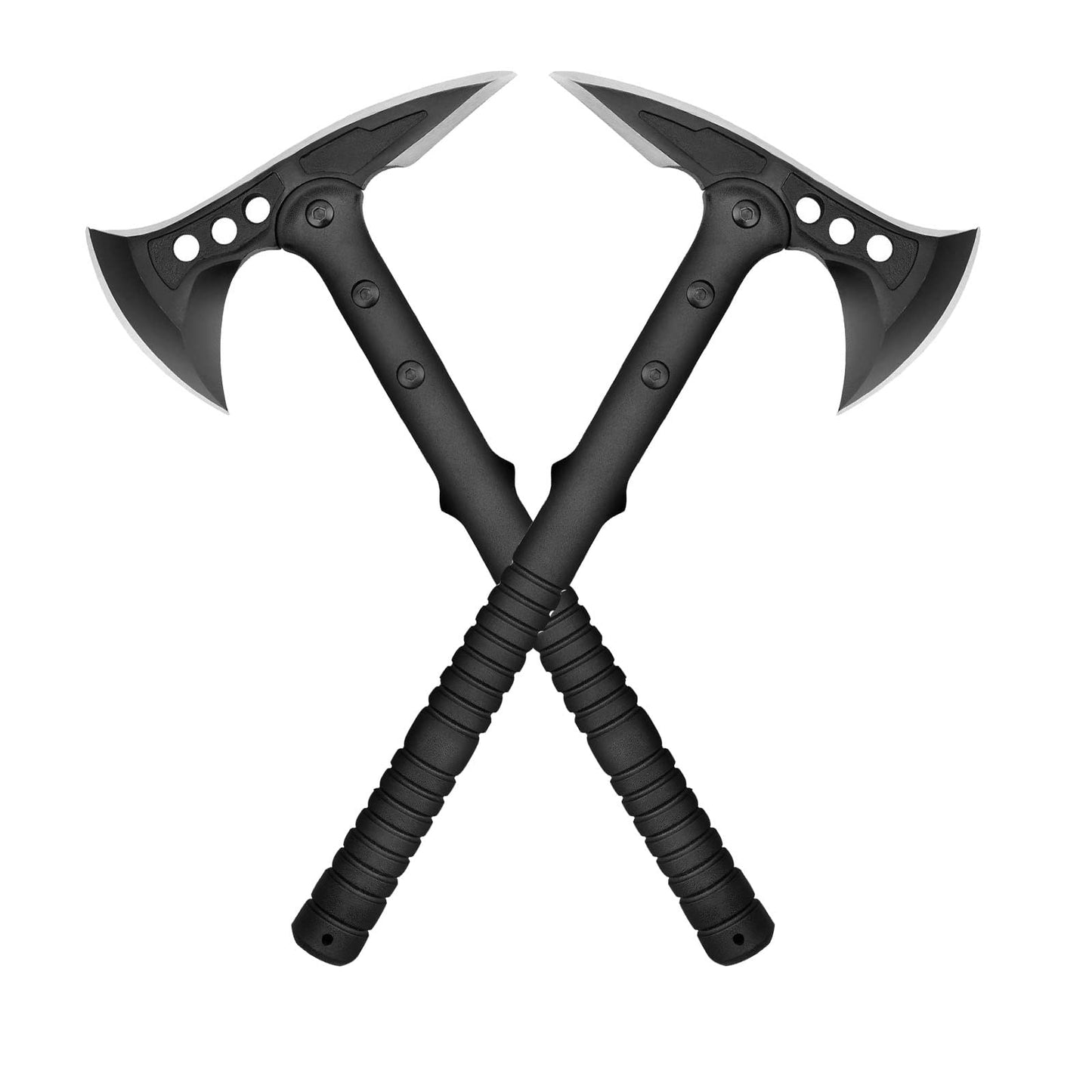 Hitdudu Camping Axe Survival Throwing Hatchet with Sheath Tactical Tomahawk with Spike Nylon Fiber Handle for Outdoor Survival Hiking Camping (2Pack