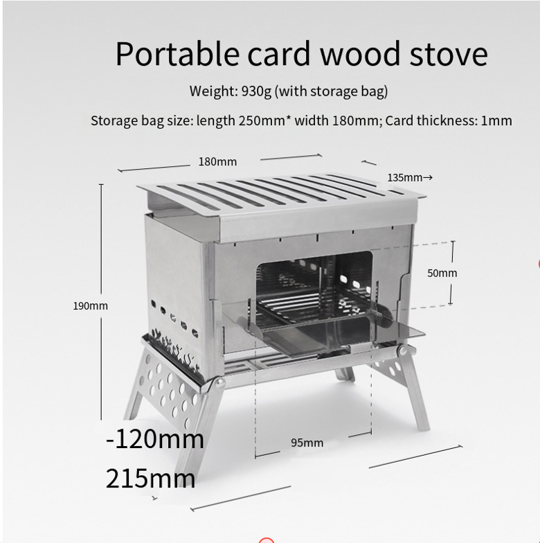 Portable Stainless Steel Camping Grill and Fire Pit