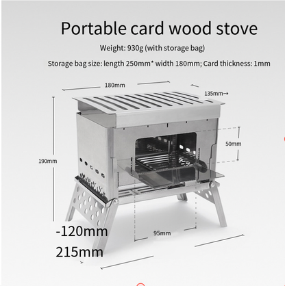 Portable Stainless Steel Camping Grill and Fire Pit