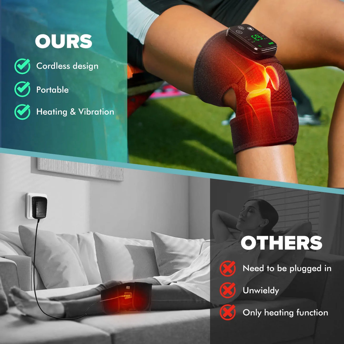 Knee Heating Massager for Joint Physiotherapy