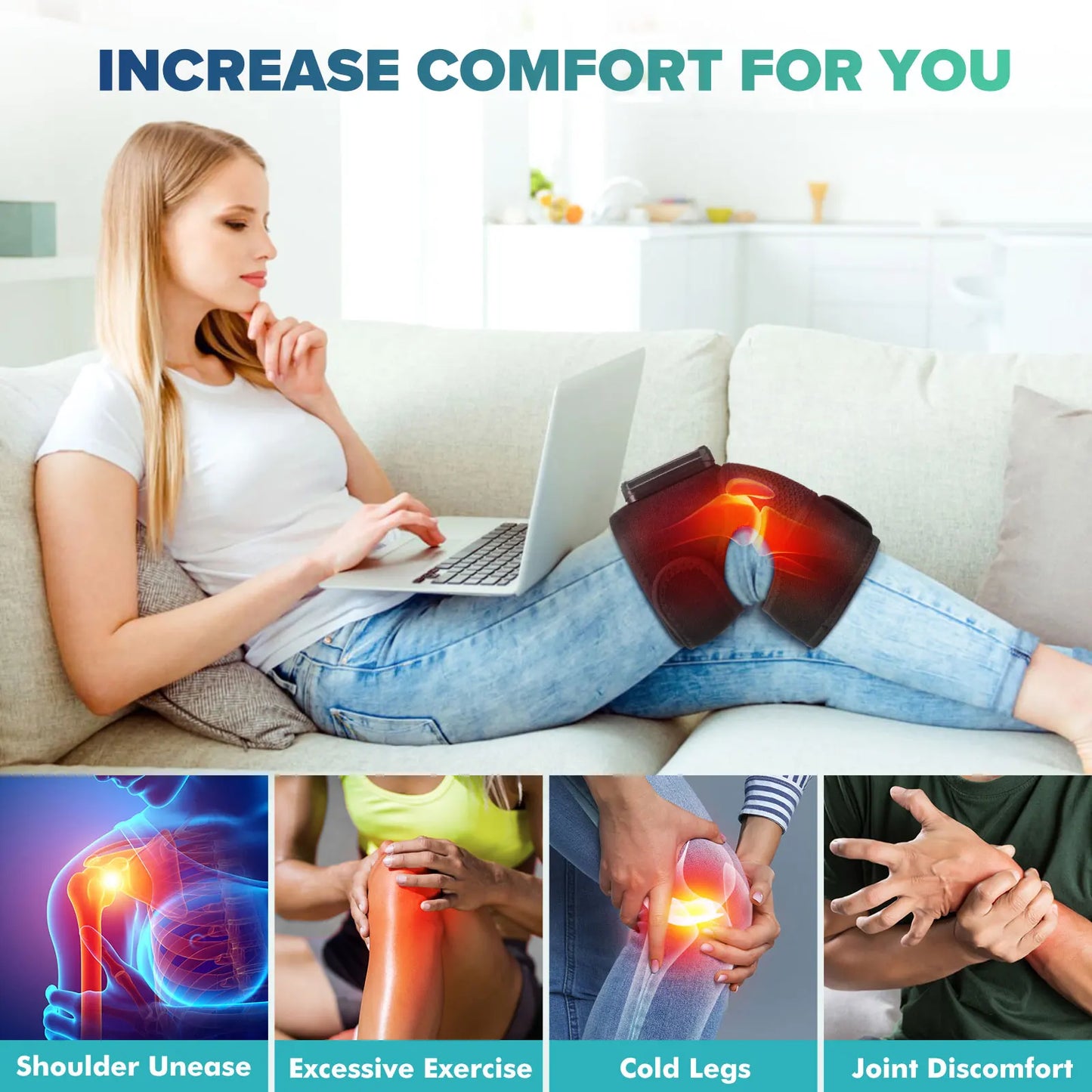 Knee Heating Massager for Joint Physiotherapy